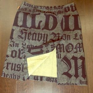 Moschino denim high waisted skirt with a slit